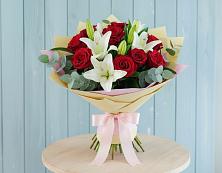 Букет цветов из:  Лилии и Розы #REPLACE_PRED# Княгинино