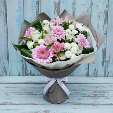 Букет цветов из:  Герберы, Альстромерии и Хризантемы #REPLACE_PRED# Княгинино