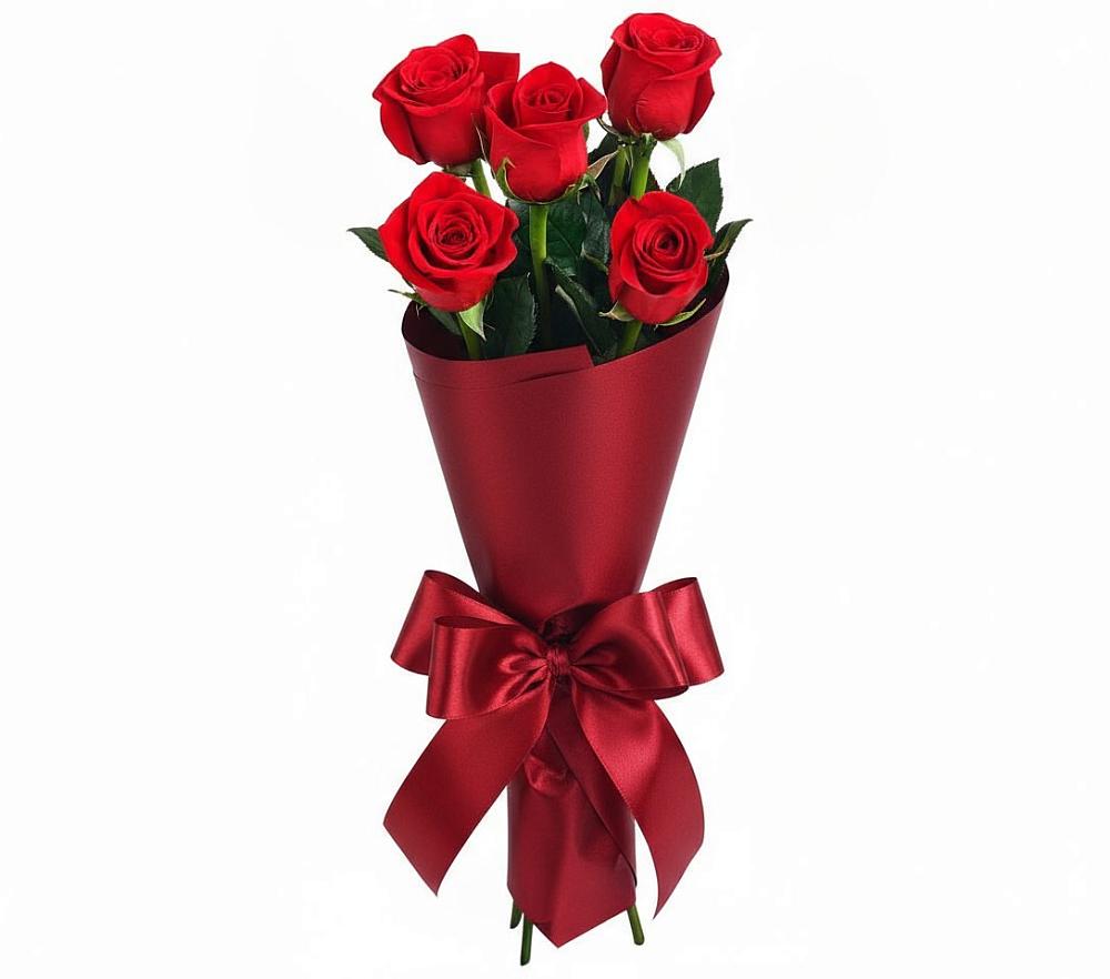 Букет 5 Красных роз Эдлесс Лав в Княгинино
