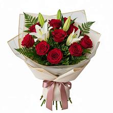 Букет цветов из:  Лилии и Розы в Княгинино