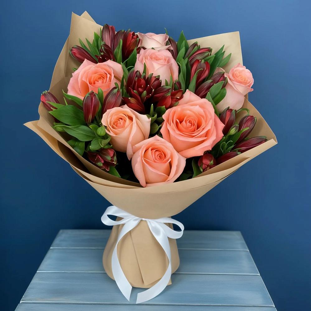 Букет цветов из: Розы и Альстромерии в Княгинино