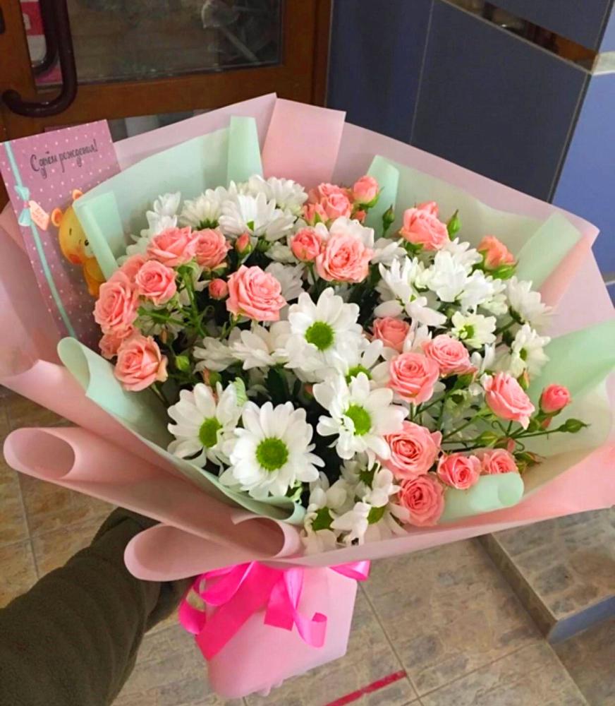 Букет цветов из: Розы и Хризантемы в Княгинино