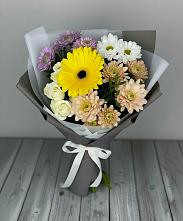 Букет цветов из:  Розы, Герберы и Хризантемы в Княгинино