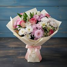 Букет цветов из:  Хризантемы, Альстромерии и Розы в Княгинино