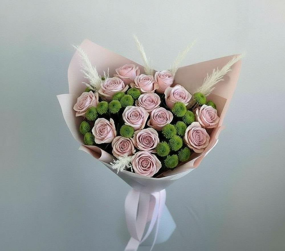 Букет цветов из: Розы и Хризантемы в Княгинино