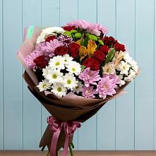 Букет цветов из:  Розы, Хризантемы и Альстромерии в Княгинино