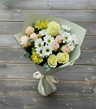 Букет цветов из:  Альстромерии, Розы и Хризантемы в Княгинино