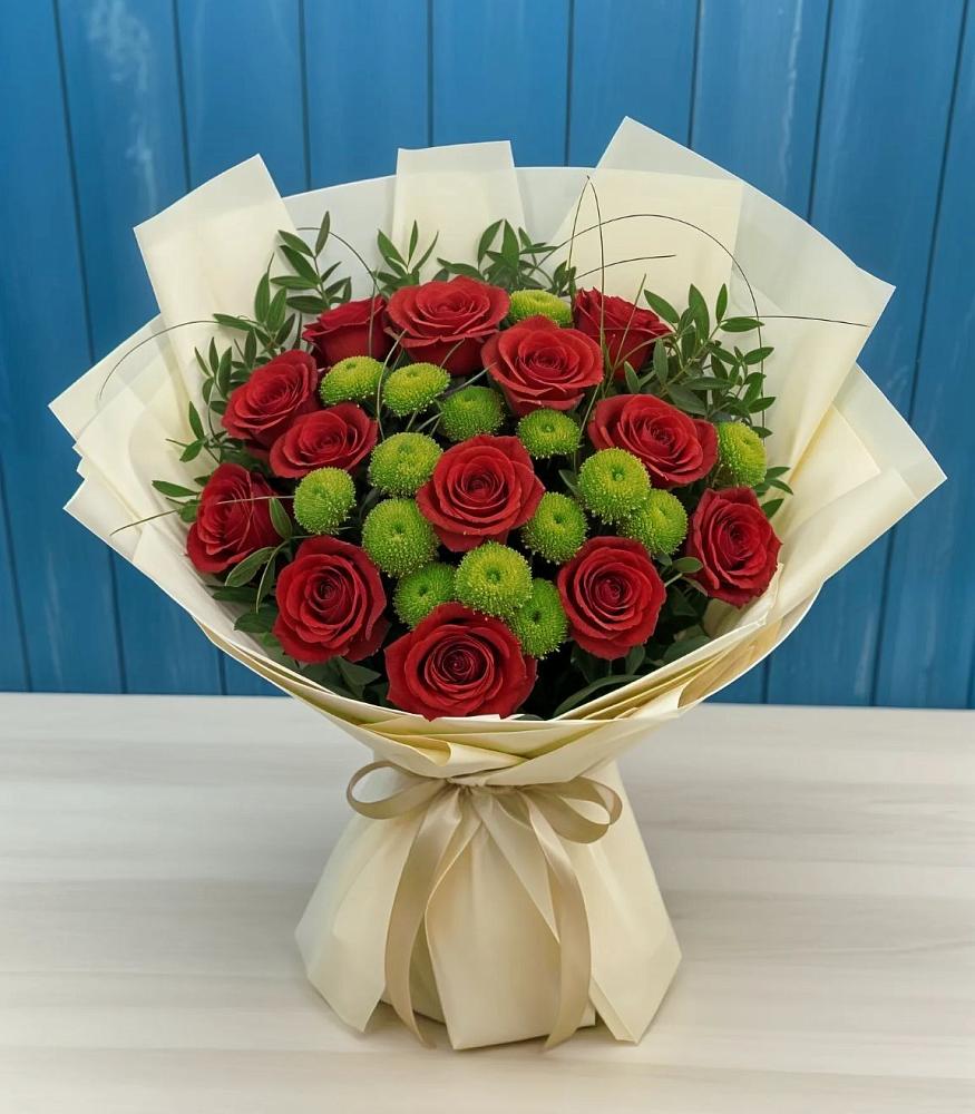 Букет цветов из: Розы и Хризантемы в Княгинино