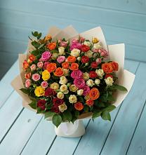 Букет Микс из разноцветных кустовых роз #REPLACE_PRED# Княгинино